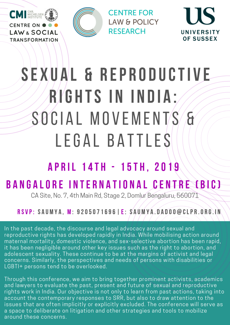 CLPR Sexual And Reproductive Rights In India Social Movements And Legal Battles Centre For