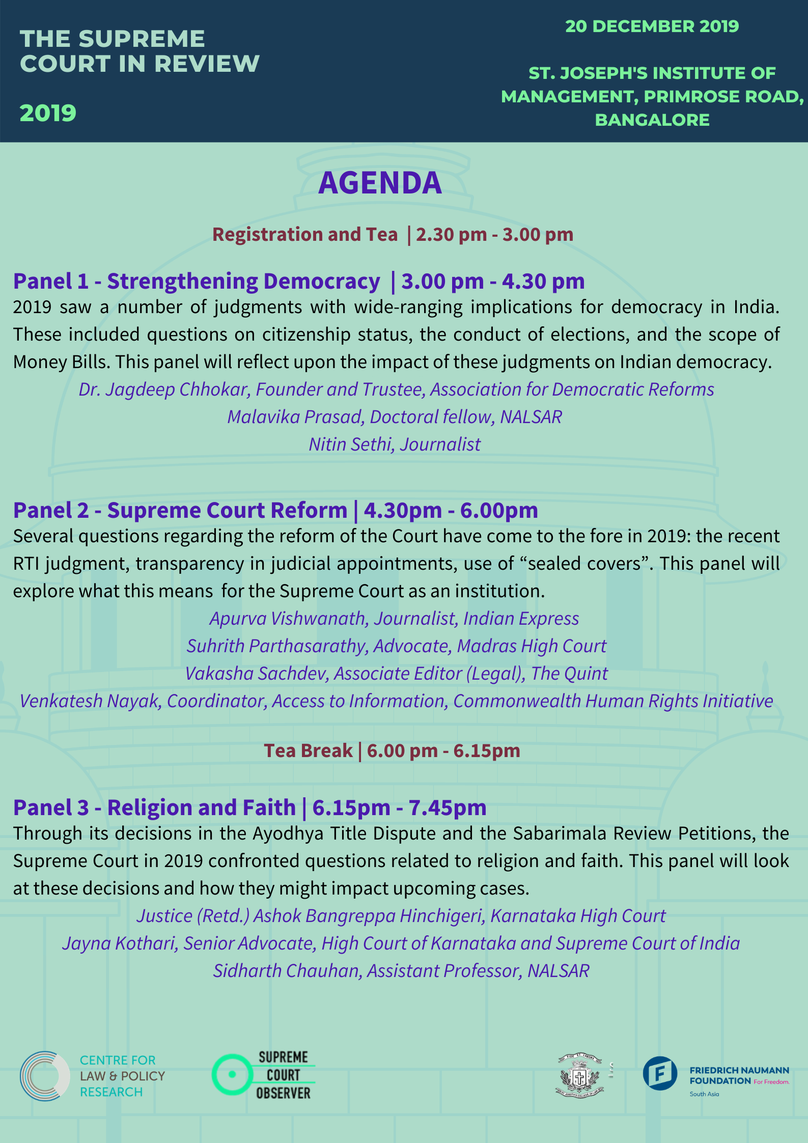 Supreme Court in Review 2019 - Agenda